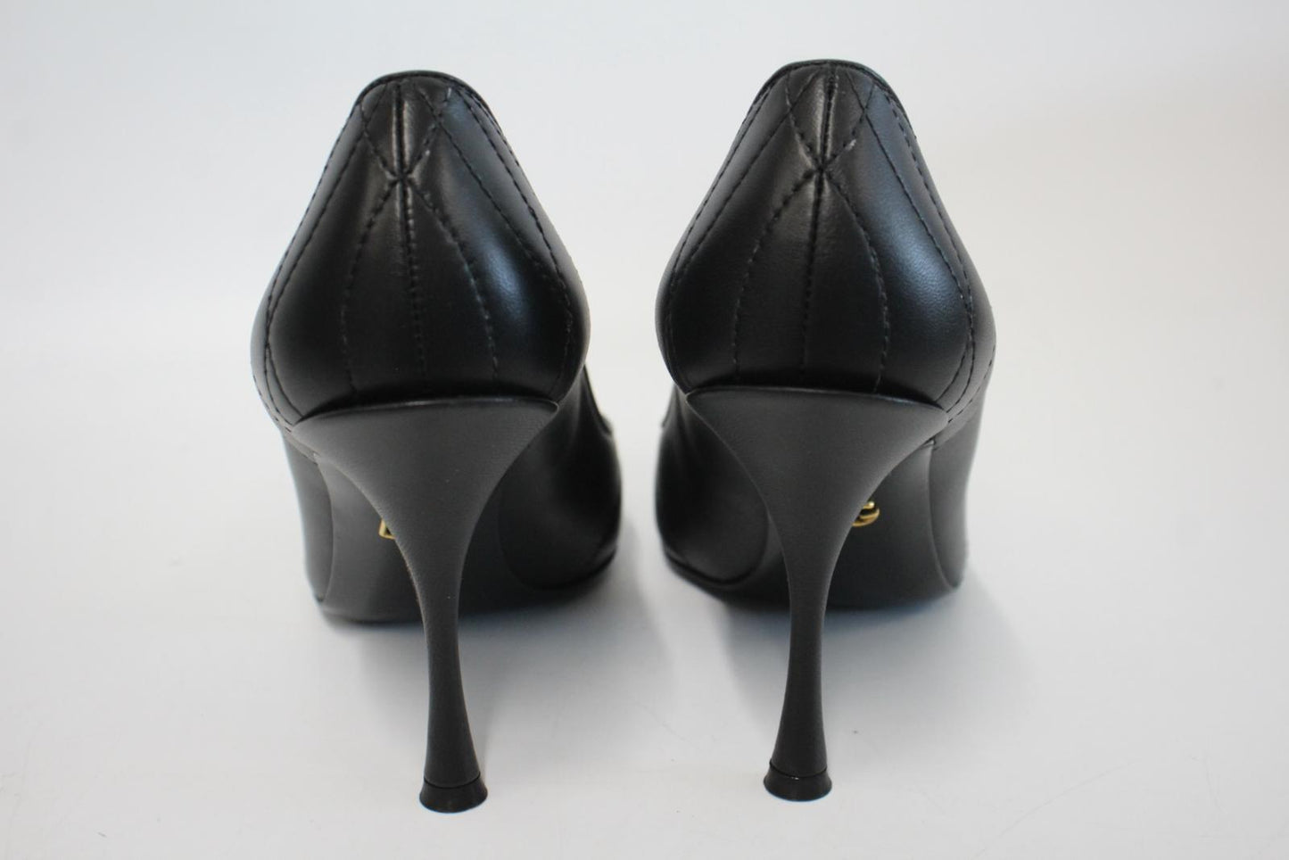DOLCE & GABBANA Ladies Black Leather Embellished Devotion Pumps EU39 UK6 NEW
