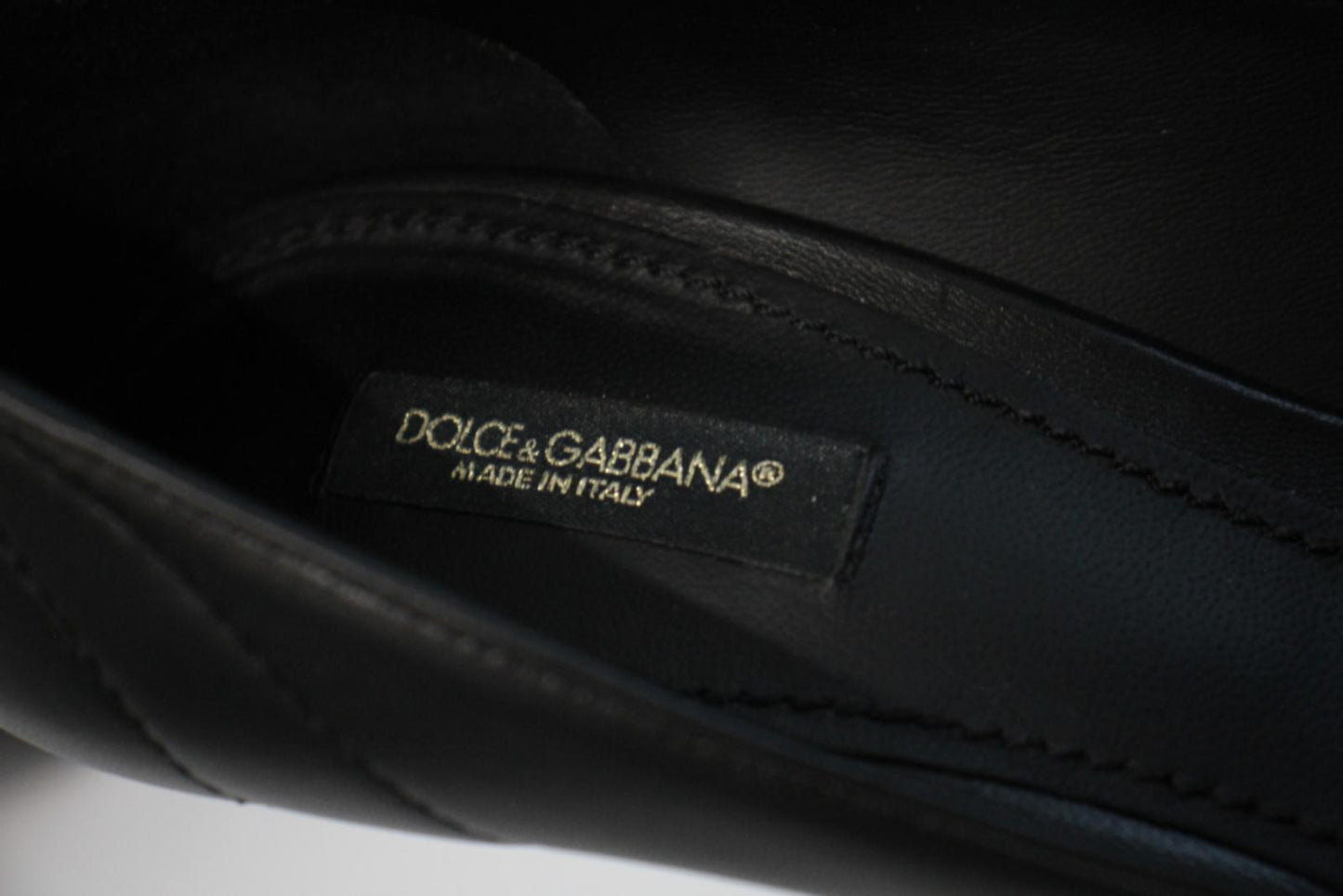 DOLCE & GABBANA Ladies Black Leather Embellished Devotion Pumps EU39 UK6 NEW