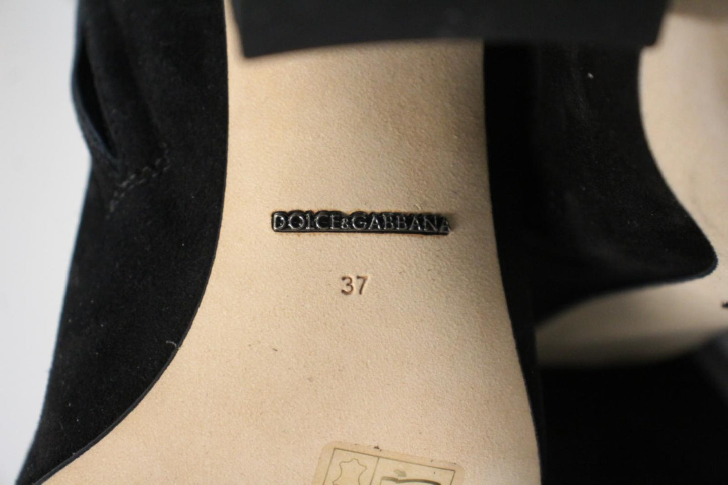 DOLCE & GABBANA Ladies Suede Pull-On Thigh High Block Heel Boots EU37 UK4 NEW