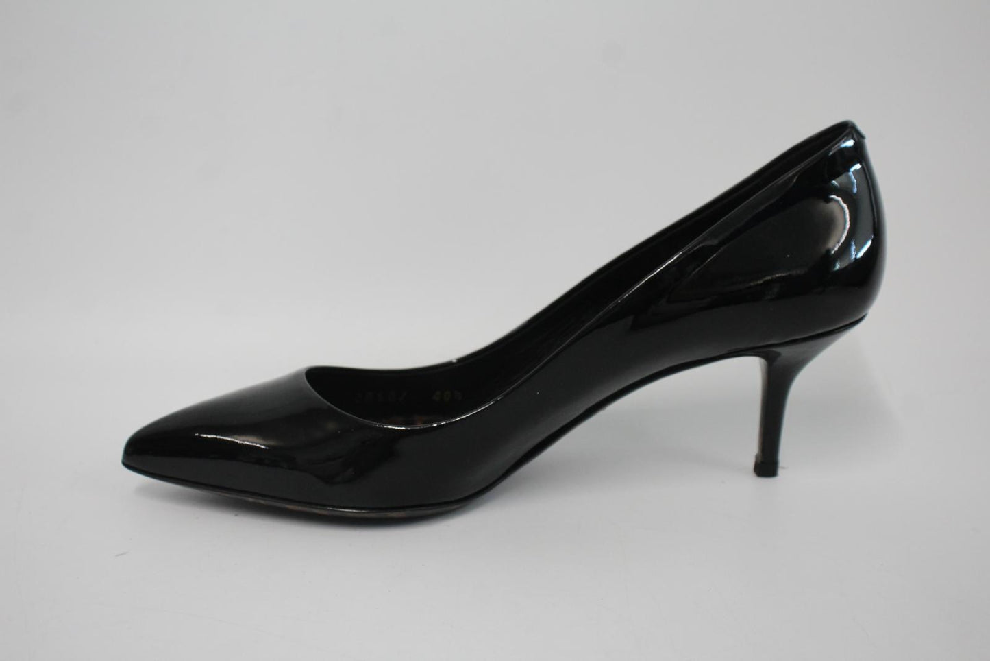 DOLCE & GABBANA Ladies Black Patent Leather Leopard Print Sole Pumps UK7.5 NEW