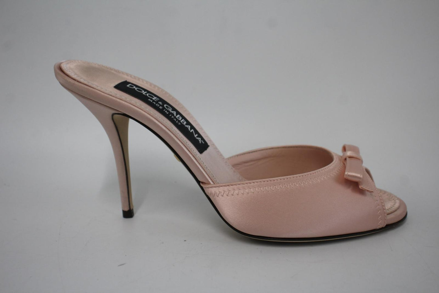DOLCE & GABBANA Ladies Pink Satin Bow Detail Keira Sandals EU38 UK5 NEW