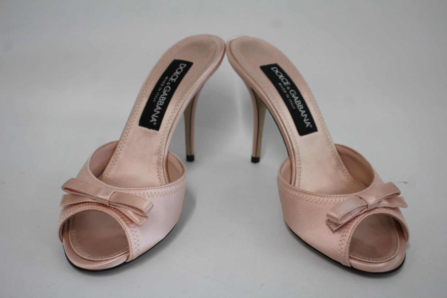 DOLCE & GABBANA Ladies Pink Satin Bow Detail Keira Sandals EU38 UK5 NEW