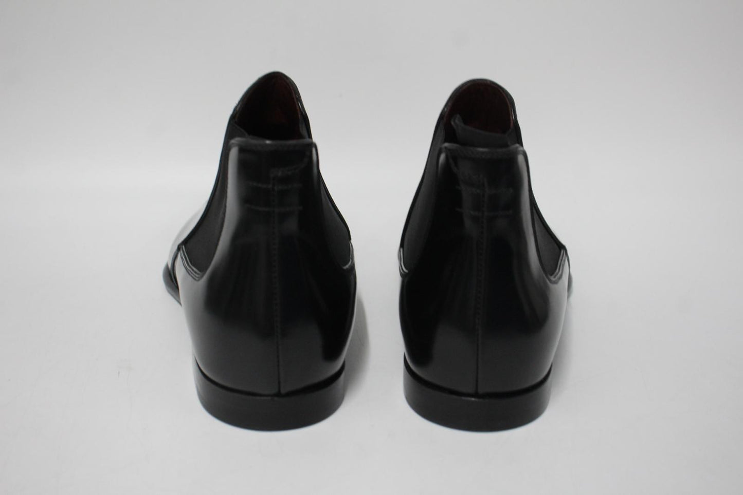DOLCE & GABBANA Men's Black Leather Pointed Toe Logo Detail Shoes UK8.5 NEW