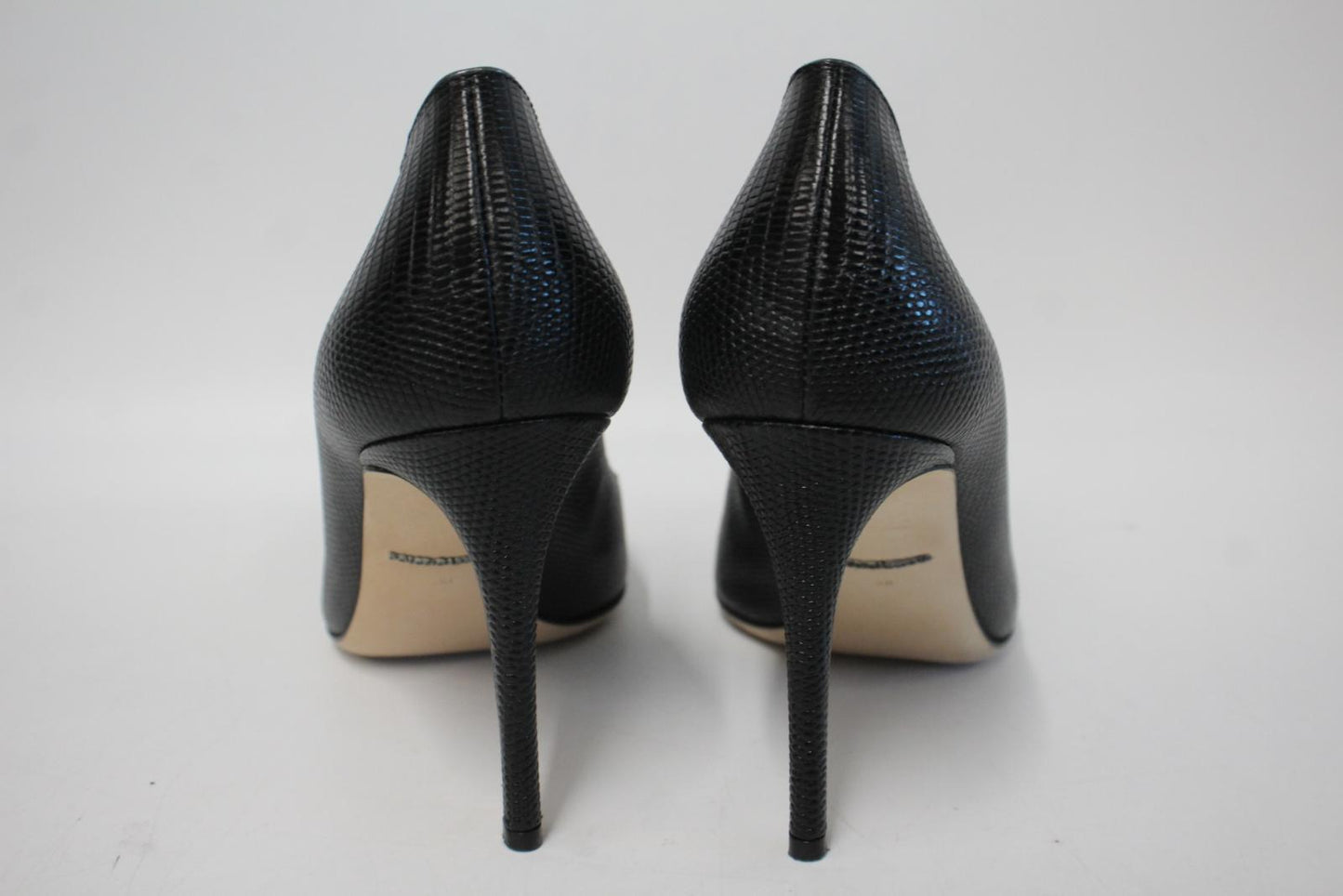 DOLCE & GABBANA Ladies Black Leather Bellucci High Heel Court Shoes EU38 UK5 NEW