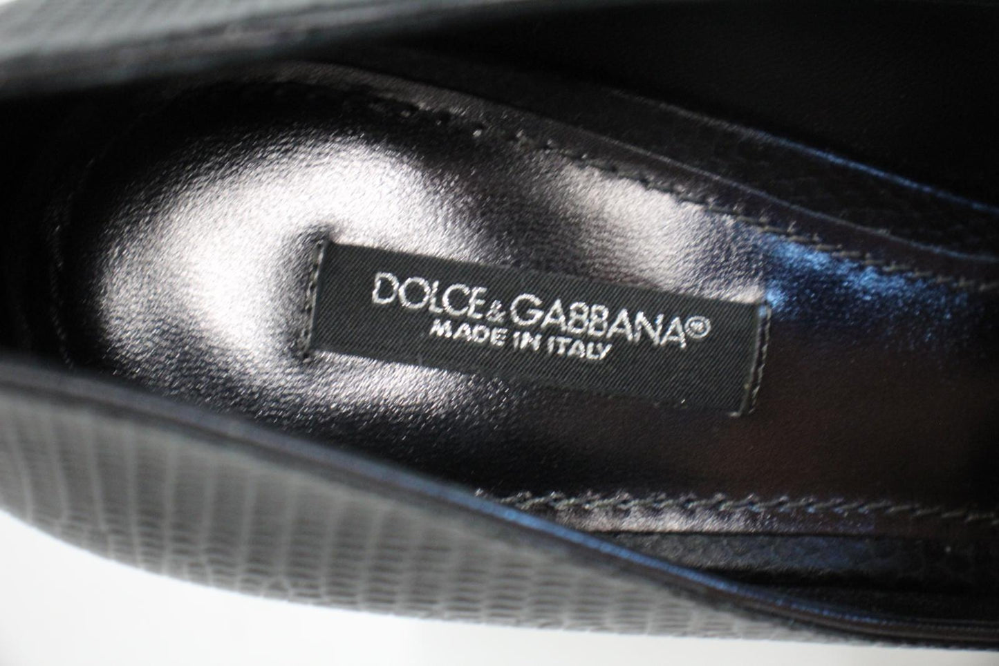 DOLCE & GABBANA Ladies Black Leather Bellucci High Heel Court Shoes EU38 UK5 NEW