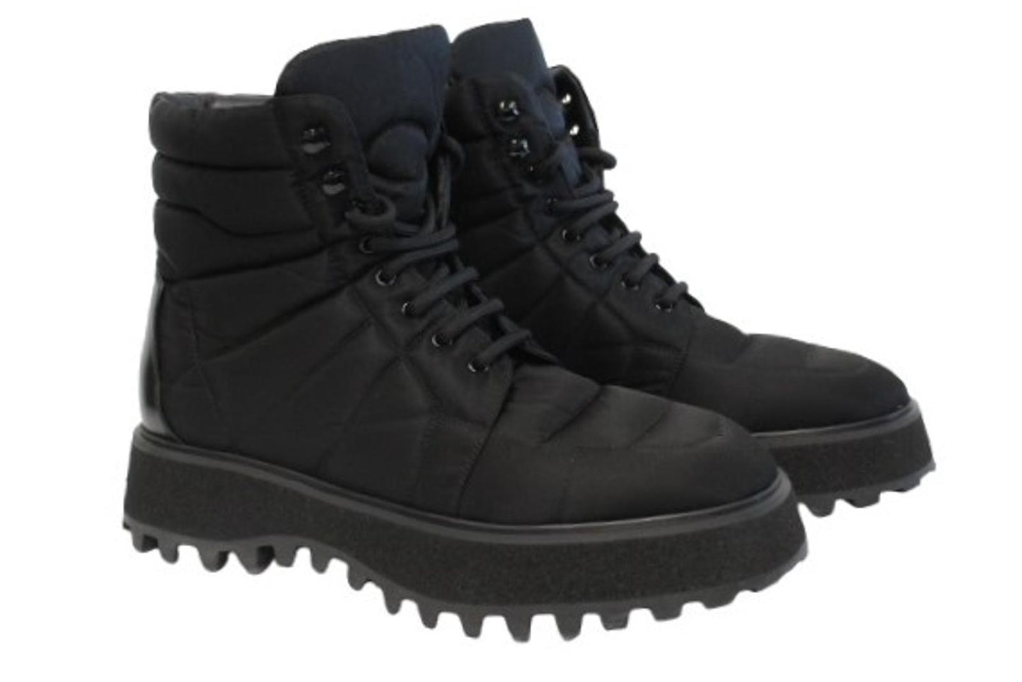 DOLCE & GABBANA Men's Black Quilted Lace-Up Ankle Boots EU41.5 UK7.5 NEW