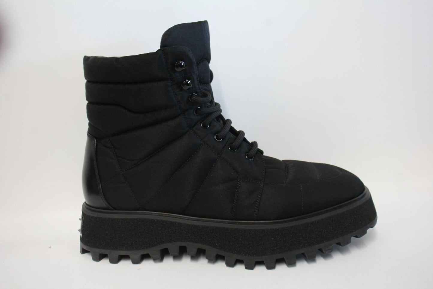 DOLCE & GABBANA Men's Black Quilted Lace-Up Ankle Boots EU41.5 UK7.5 NEW