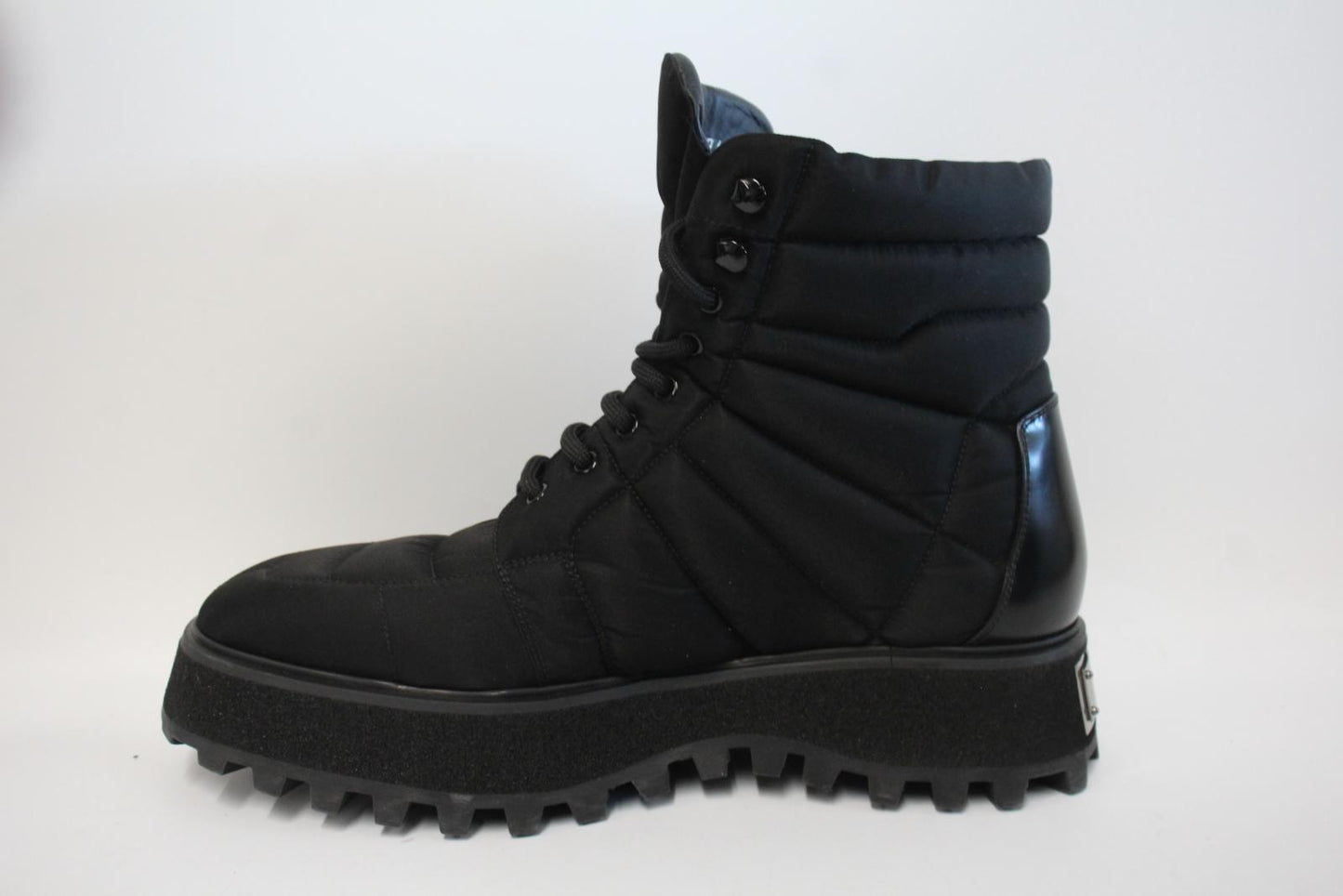 DOLCE & GABBANA Men's Black Quilted Lace-Up Ankle Boots EU41.5 UK7.5 NEW