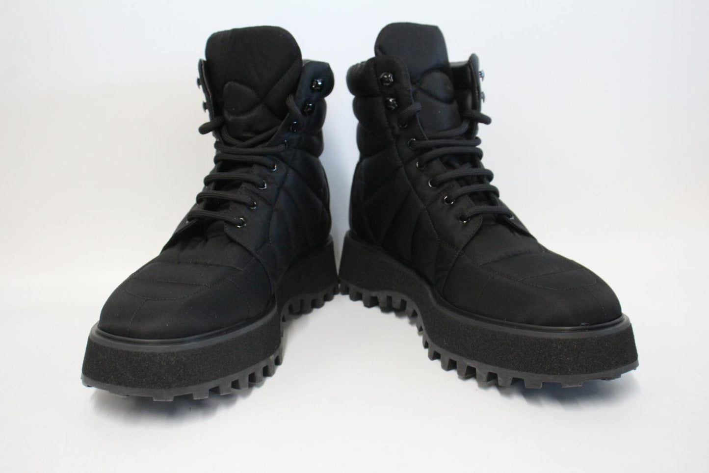 DOLCE & GABBANA Men's Black Quilted Lace-Up Ankle Boots EU41.5 UK7.5 NEW