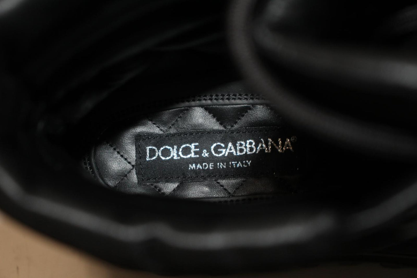 DOLCE & GABBANA Men's Black Quilted Lace-Up Ankle Boots EU41.5 UK7.5 NEW