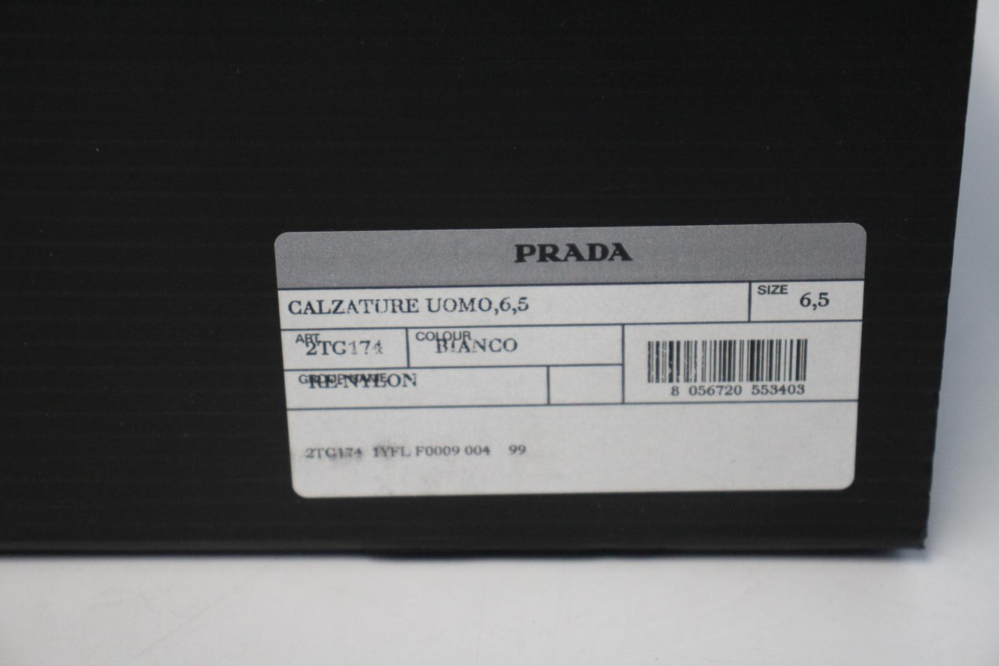 PRADA Men's White Wheel Re-Nylon High-Top Sneakers w Zip Pouch UK6.5 NEW