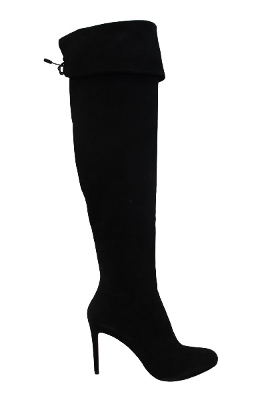 PRADA Ladies Black Suede Over The Knee Side Zip High Heel Boots EU38 UK5 NEW