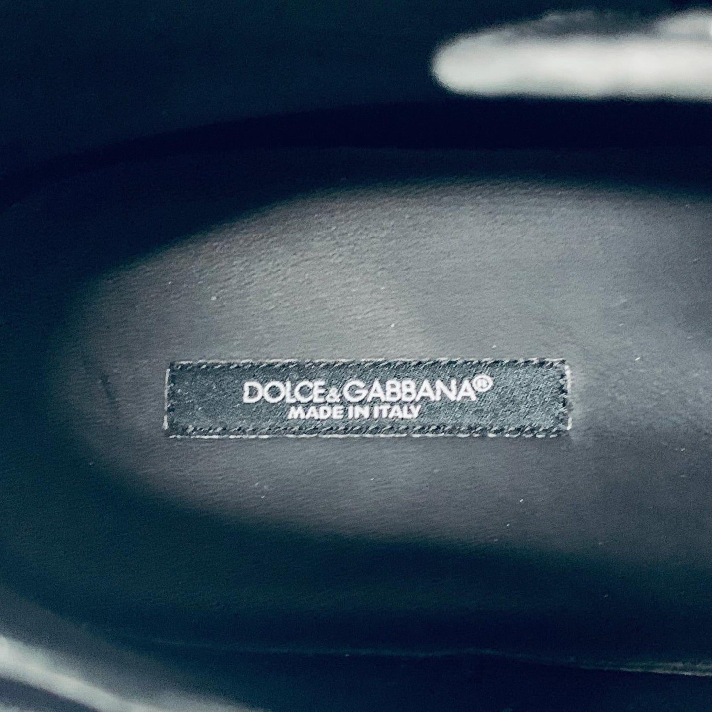 DOLCE & GABBANA Black Men's High Top Drawing Sneaker Trainer UK 8 NEW