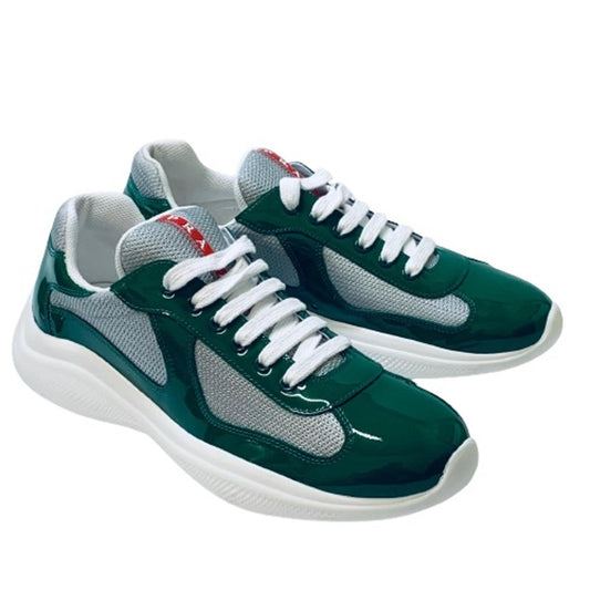PRADA Green Men's Classic Lace Up Low Top Sneaker Trainer Size UK 7 NEW