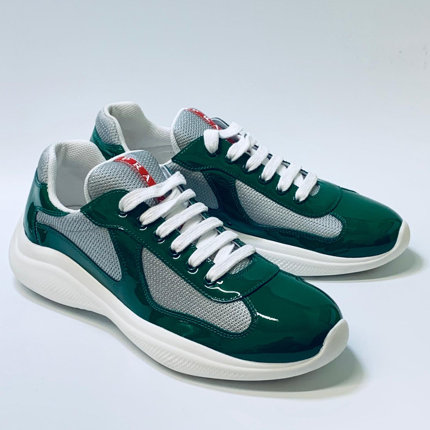 PRADA Green Men's Classic Lace Up Low Top Sneaker Trainer Size UK 7 NEW