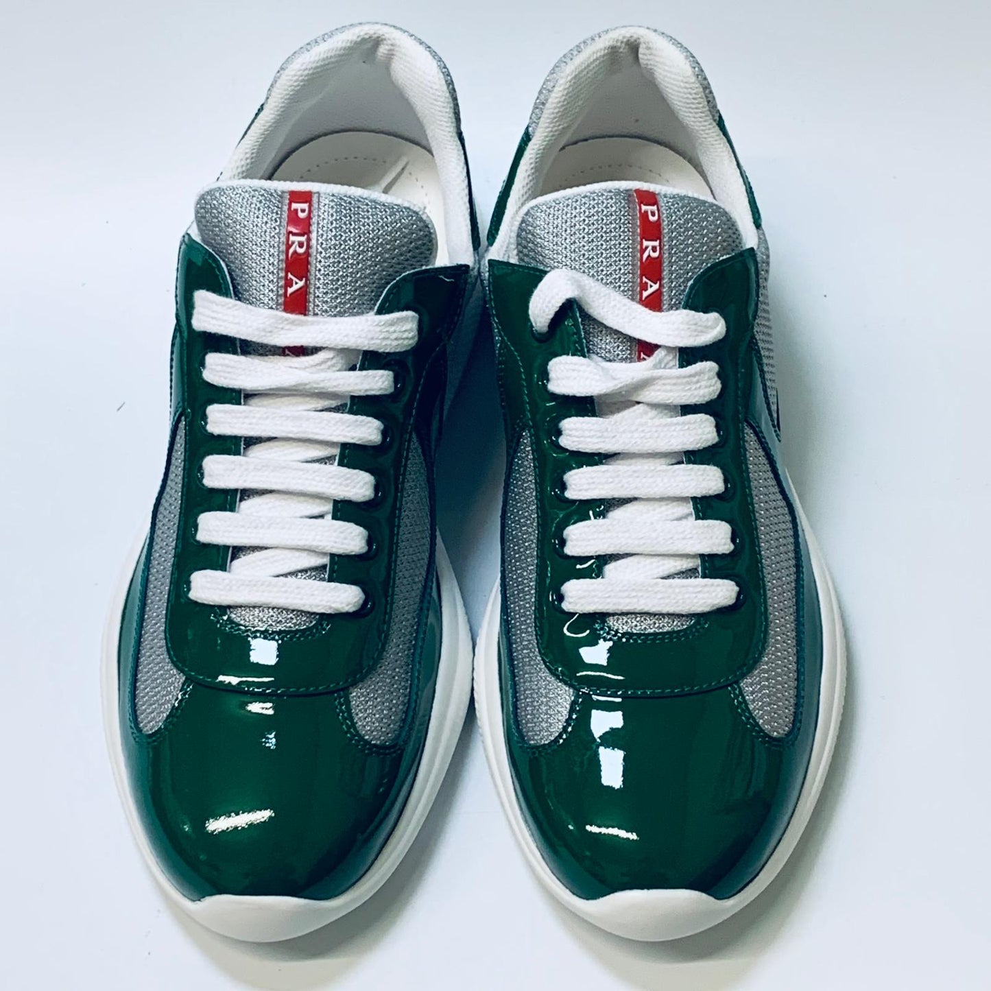 PRADA Green Men's Classic Lace Up Low Top Sneaker Trainer Size UK 7 NEW