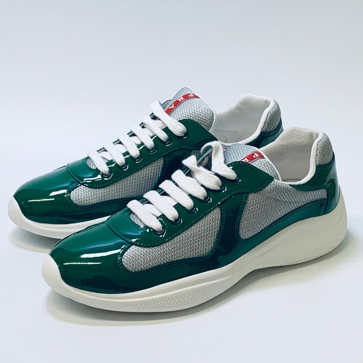 PRADA Green Men's Classic Lace Up Low Top Sneaker Trainer Size UK 7 NEW