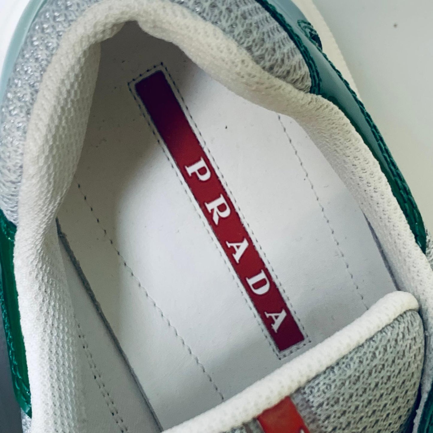 PRADA Green Men's Classic Lace Up Low Top Sneaker Trainer Size UK 7 NEW
