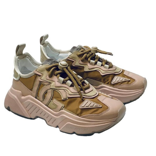 DOLCE & GABBANA Pink Ladies Beige Track Sneaker Trainer Size UK 6 NEW