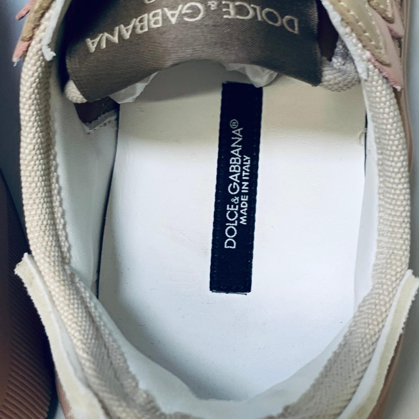 DOLCE & GABBANA Pink Ladies Beige Track Sneaker Trainer Size UK 6 NEW