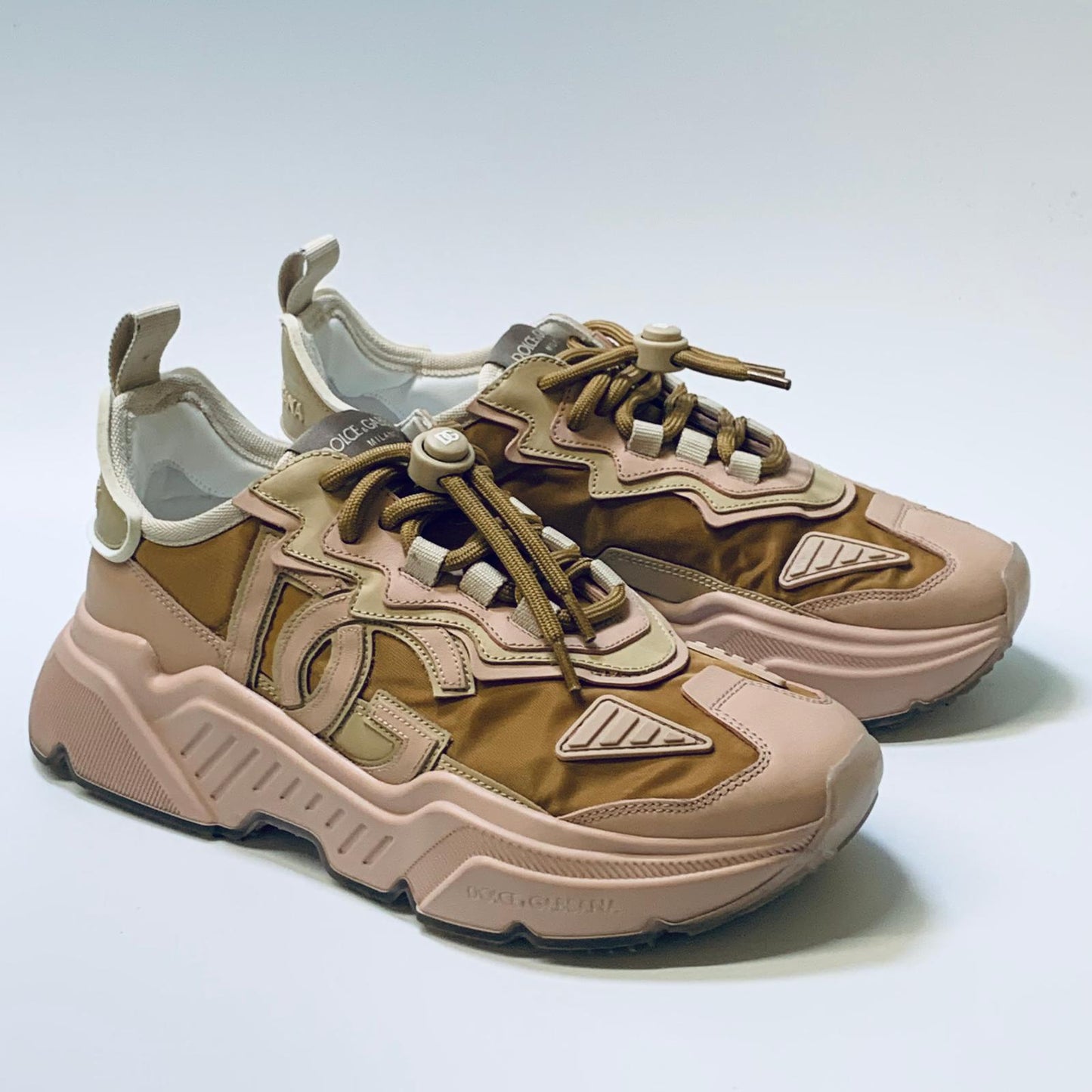 DOLCE & GABBANA Pink Ladies Beige Track Sneaker Trainer Size UK 6 NEW