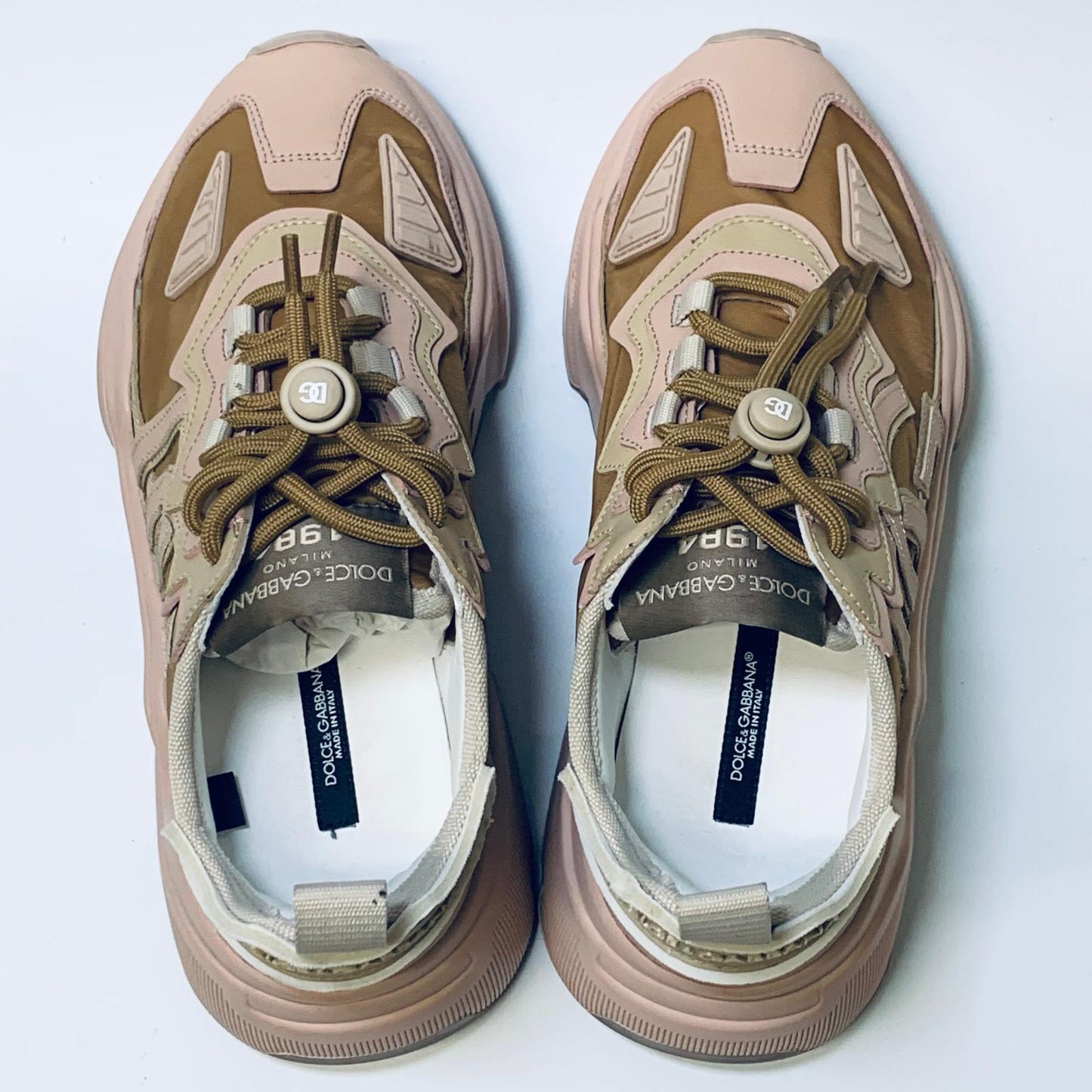 DOLCE & GABBANA Pink Ladies Beige Track Sneaker Trainer Size UK 6 NEW