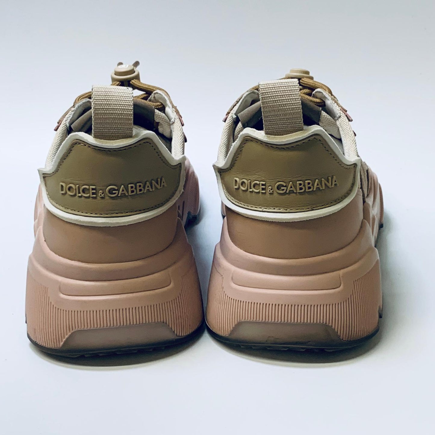 DOLCE & GABBANA Pink Ladies Beige Track Sneaker Trainer Size UK 6 NEW