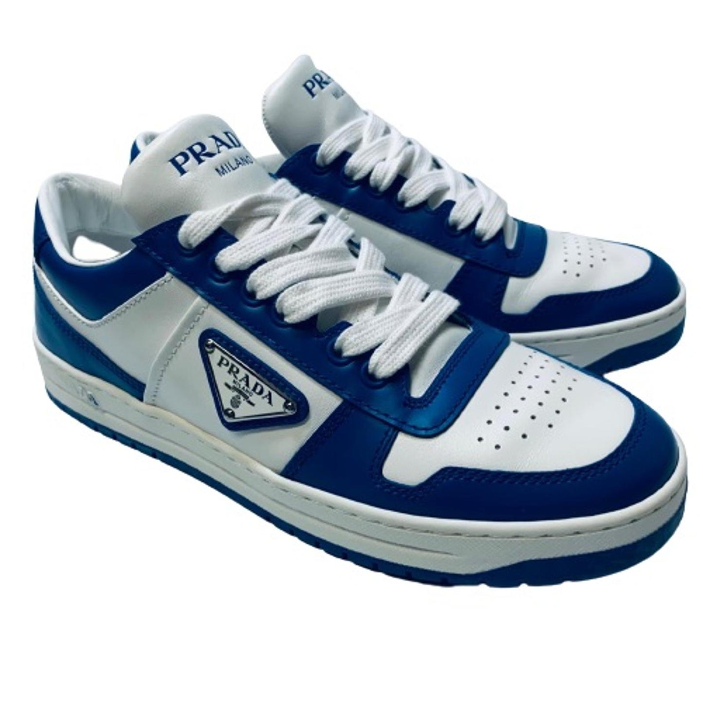 PRADA Blue Ladies Classic Sneaker Trainer Lace Up Shoe Size UK 5.5 NEW