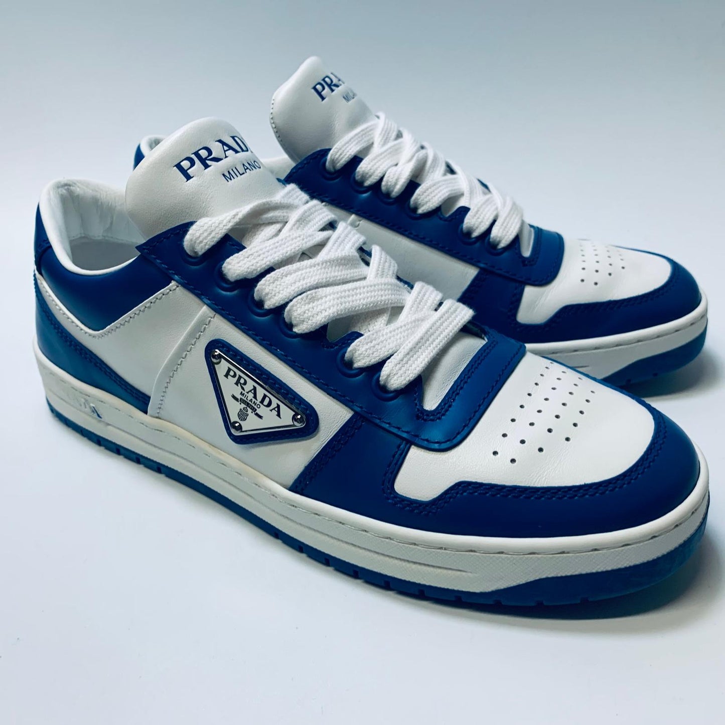 PRADA Blue Ladies Classic Sneaker Trainer Lace Up Shoe Size UK 5.5 NEW