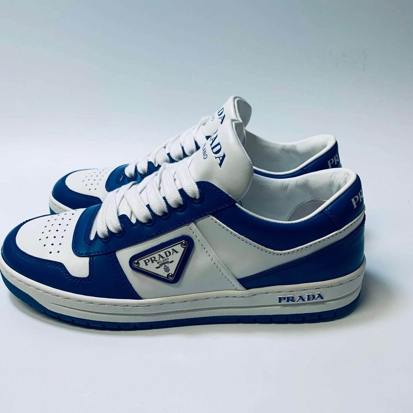 PRADA Blue Ladies Classic Sneaker Trainer Lace Up Shoe Size UK 5.5 NEW