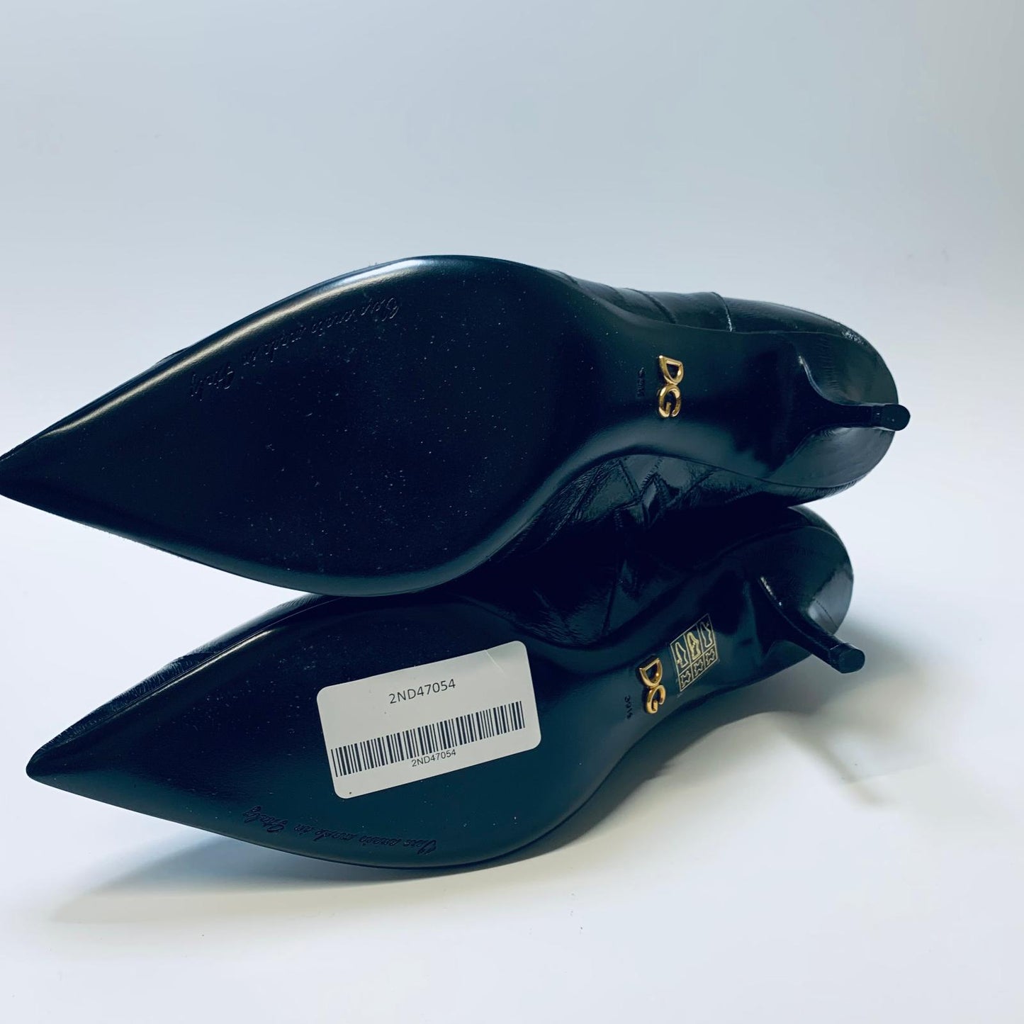 DOLCE & GABBANA Black Slip On Pointed Toe Bootie Heels Size UK 6.5 NEW