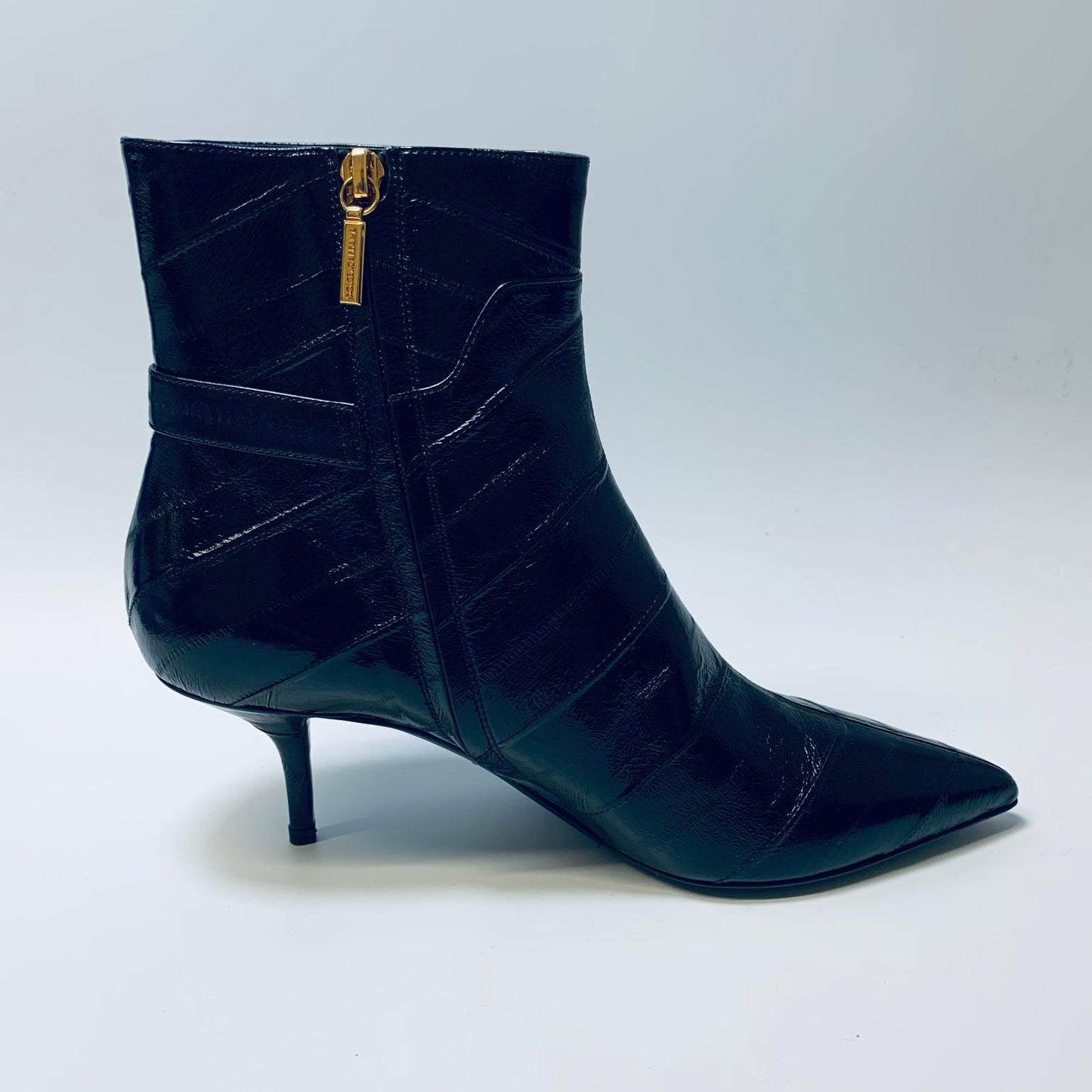 DOLCE & GABBANA Black Slip On Pointed Toe Bootie Heels Size UK 6.5 NEW