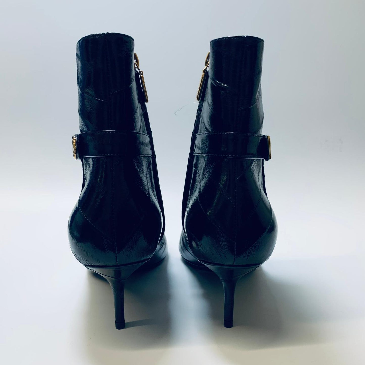 DOLCE & GABBANA Black Slip On Pointed Toe Bootie Heels Size UK 6.5 NEW