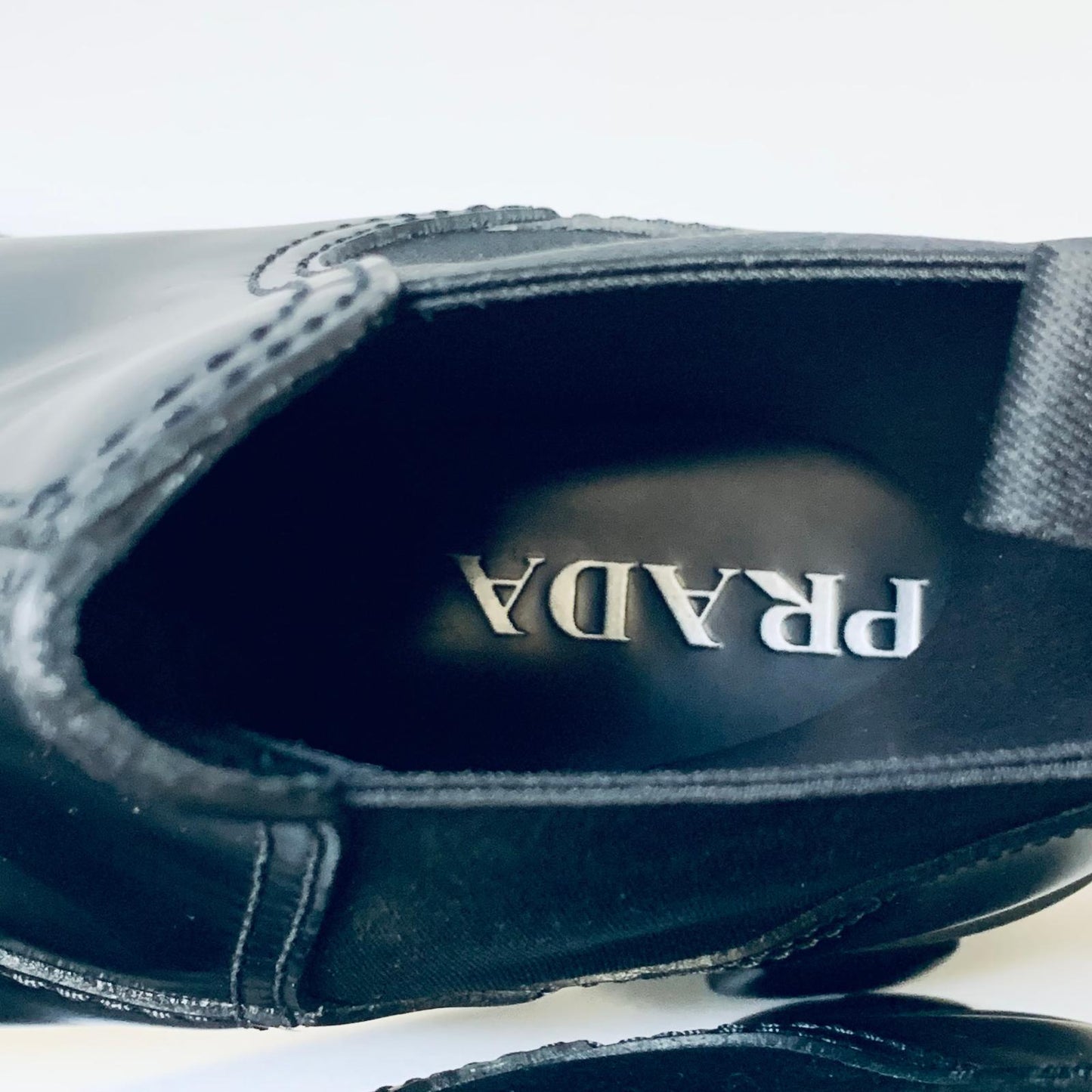 PRADA Black Men's Chunky Sole Chelsea Boot Biker Size UK 10 NEW