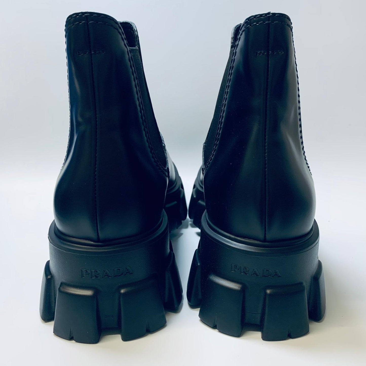 PRADA Black Men's Chunky Sole Chelsea Boot Biker Size UK 10 NEW