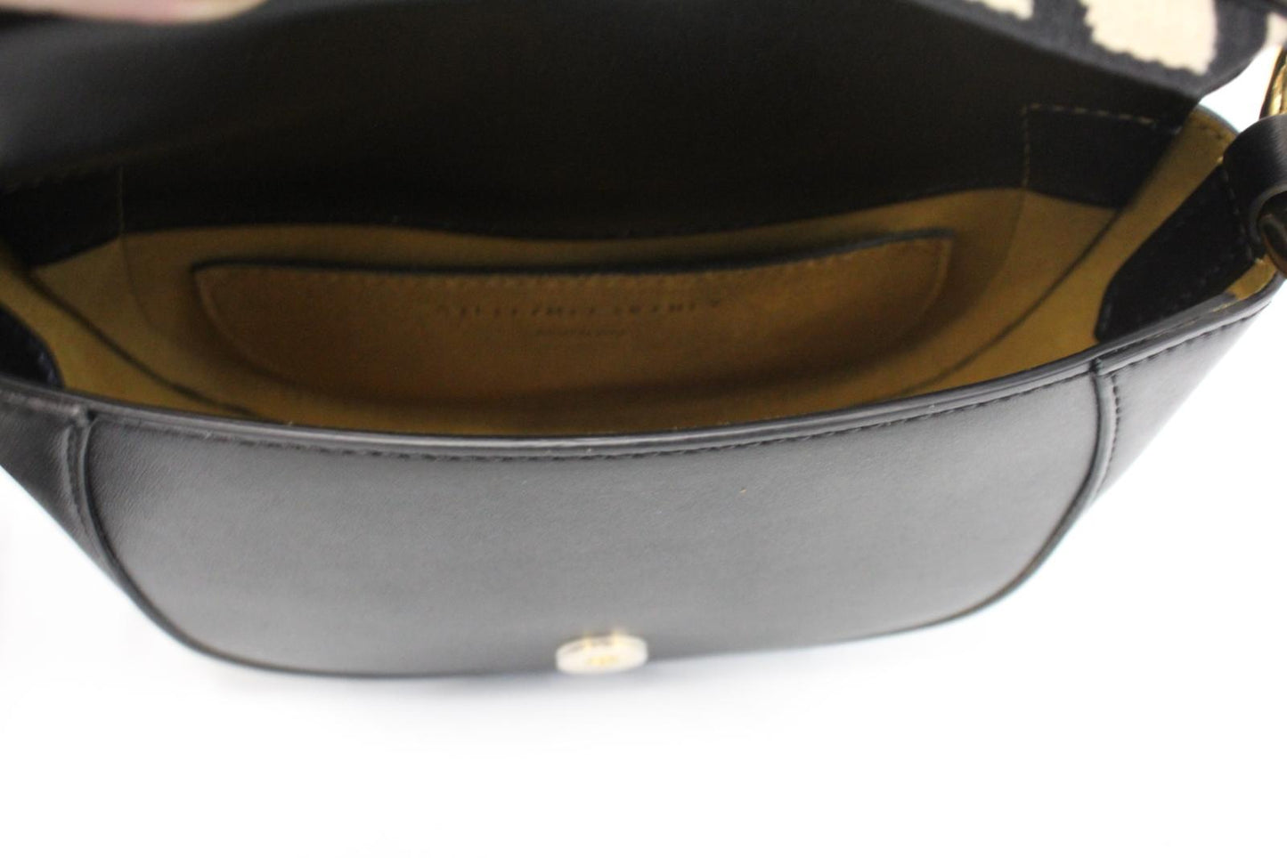 STELLA MCCARTNEY Ladies Black Eco Faux Leather Flap Front Mini Shoulder Bag NEW
