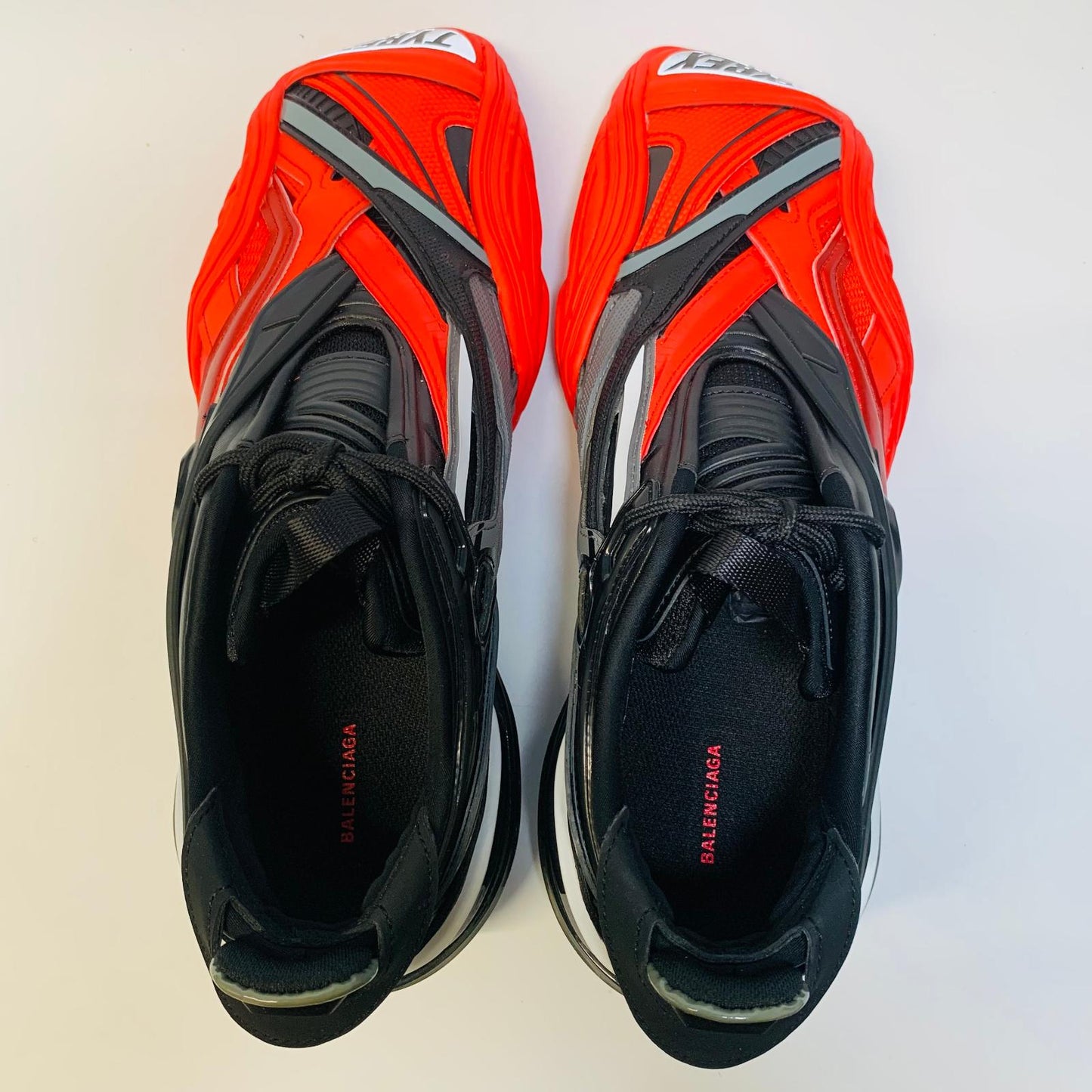 BALENCIAGA Black Red Men's Tyrex Road Rubber Panel Sneaker Trainer UK 7 NEW