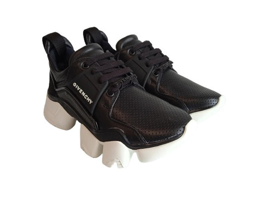 GIVENCHY Ladies Black & White Leather Baskets Basses Jaw Trainers FR38 UK4 NEW