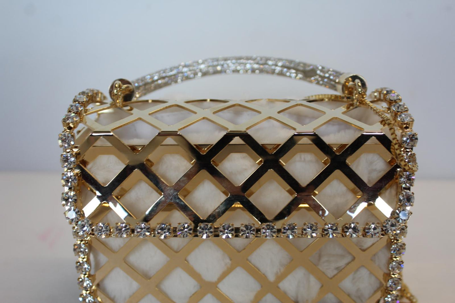 ROSANTICA Ladies Malga Gold Tone Crystal Embellished Fold Over Box Bag NEW