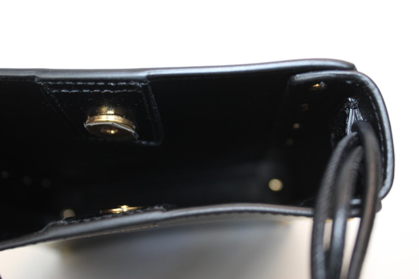 JIL SANDER Ladies Black Leather Magnetic Snap Small Tangle Crossbody Bag NEW