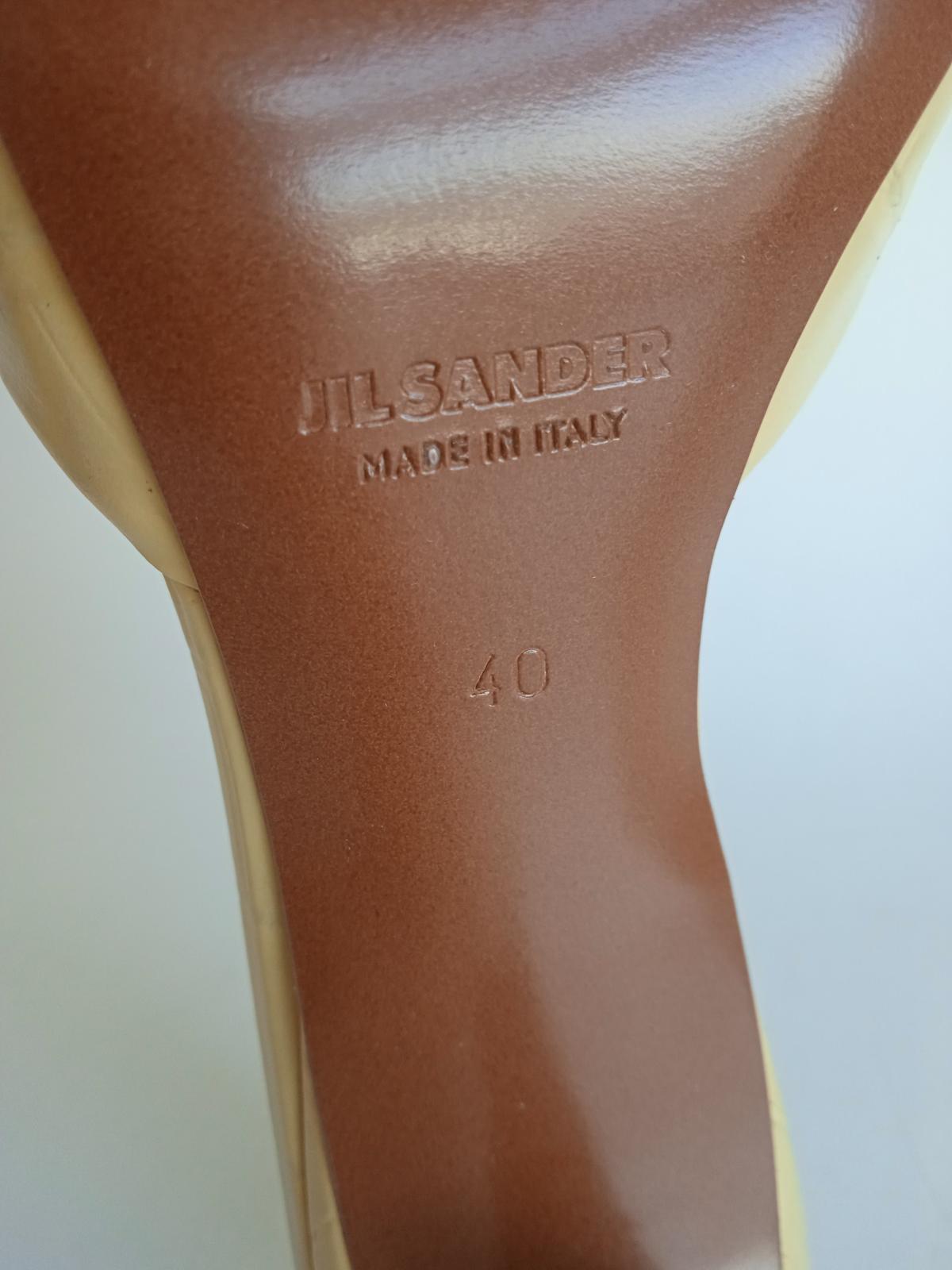 JIL SANDER Ladies Beige Leather Croc-Embossed Mule Shoes Size EU40 UK7 NEW