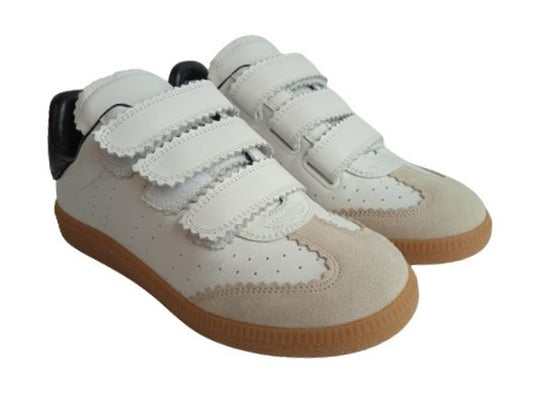 ISABEL MARANT Ladies White Leather Touch-Strap Beth Trainers EU35 UK2 NEW