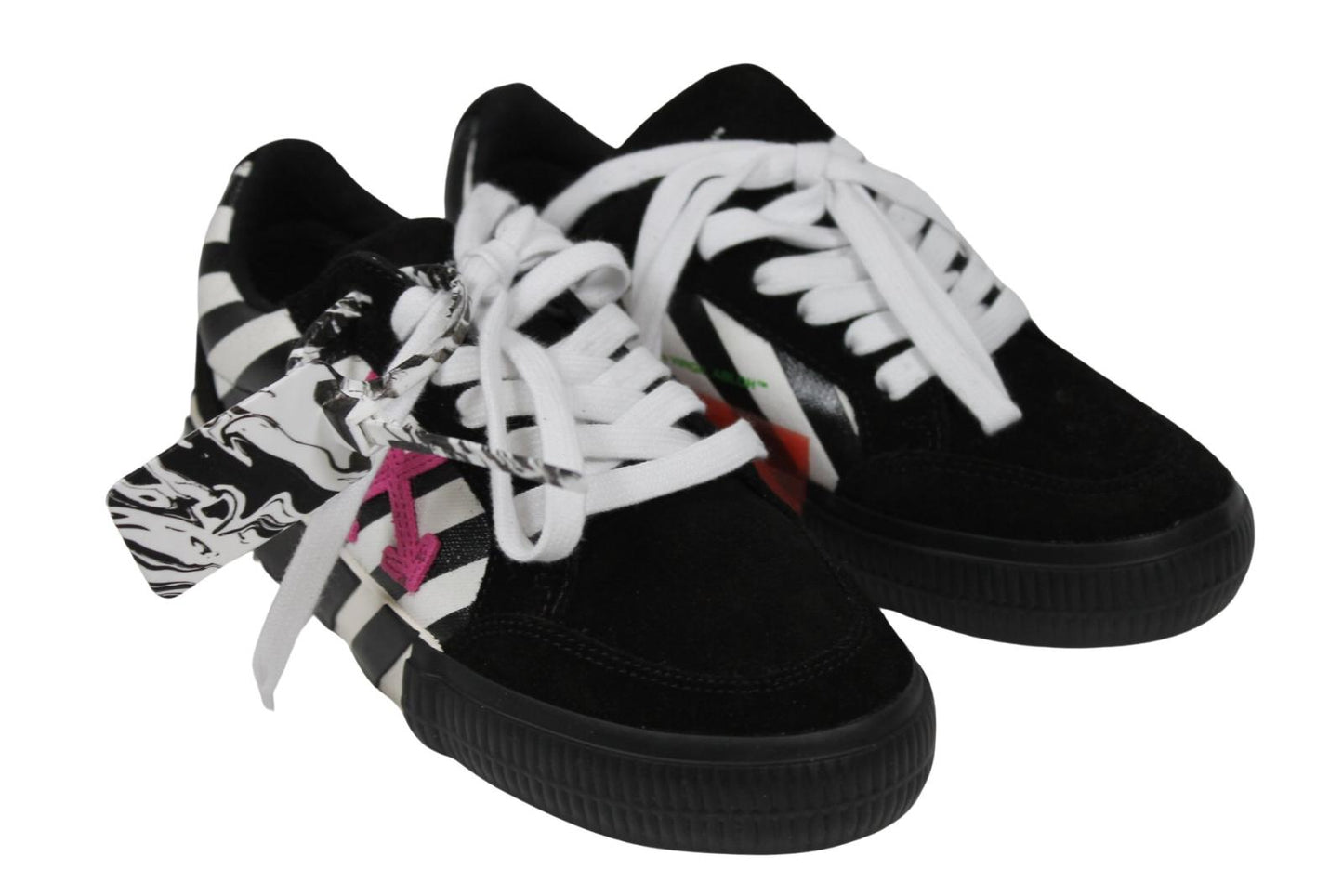 OFF-WHITE Ladies Black/White Suede Arrow Low Vulcanized Trainers EU36 UK3 NEW