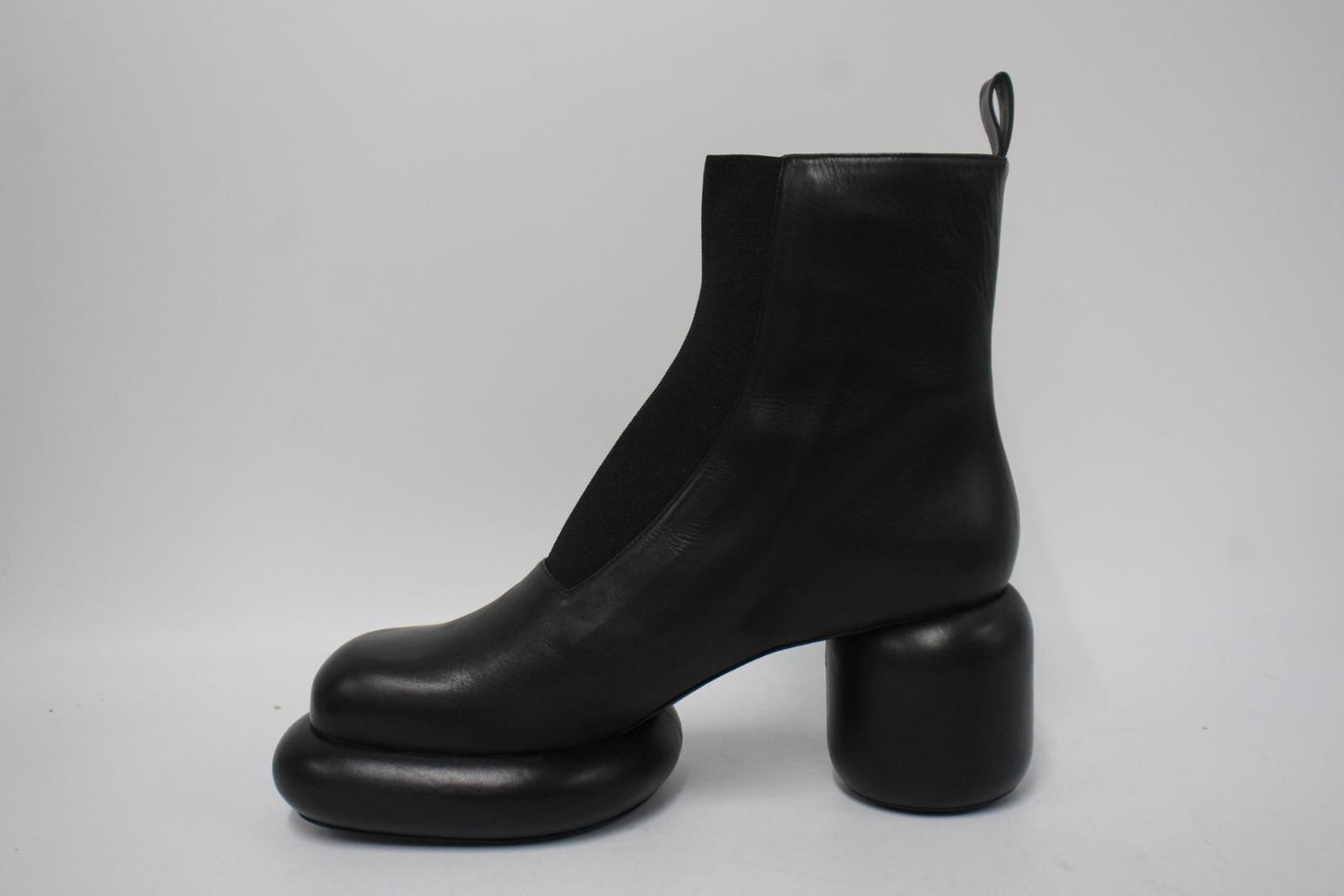 JIL SANDER Ladies Black Leather Chunky Heel Platform Sole Ankle Boots UK7 NEW