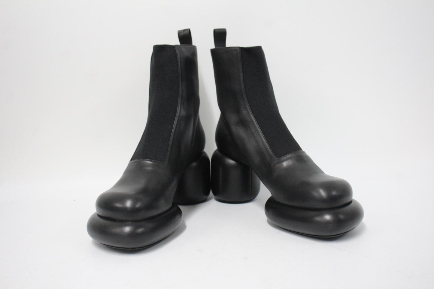 JIL SANDER Ladies Black Leather Chunky Heel Platform Sole Ankle Boots UK7 NEW