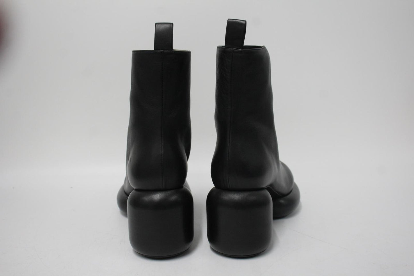 JIL SANDER Ladies Black Leather Chunky Heel Platform Sole Ankle Boots UK7 NEW