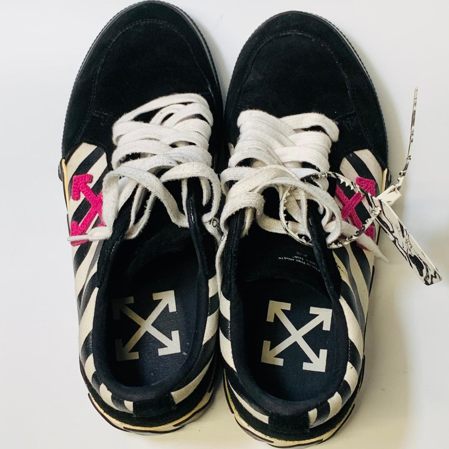 OFF-WHITE White Ladies Low Vulcan Side Stripe Sneaker Trainer UK 8.5 NEW