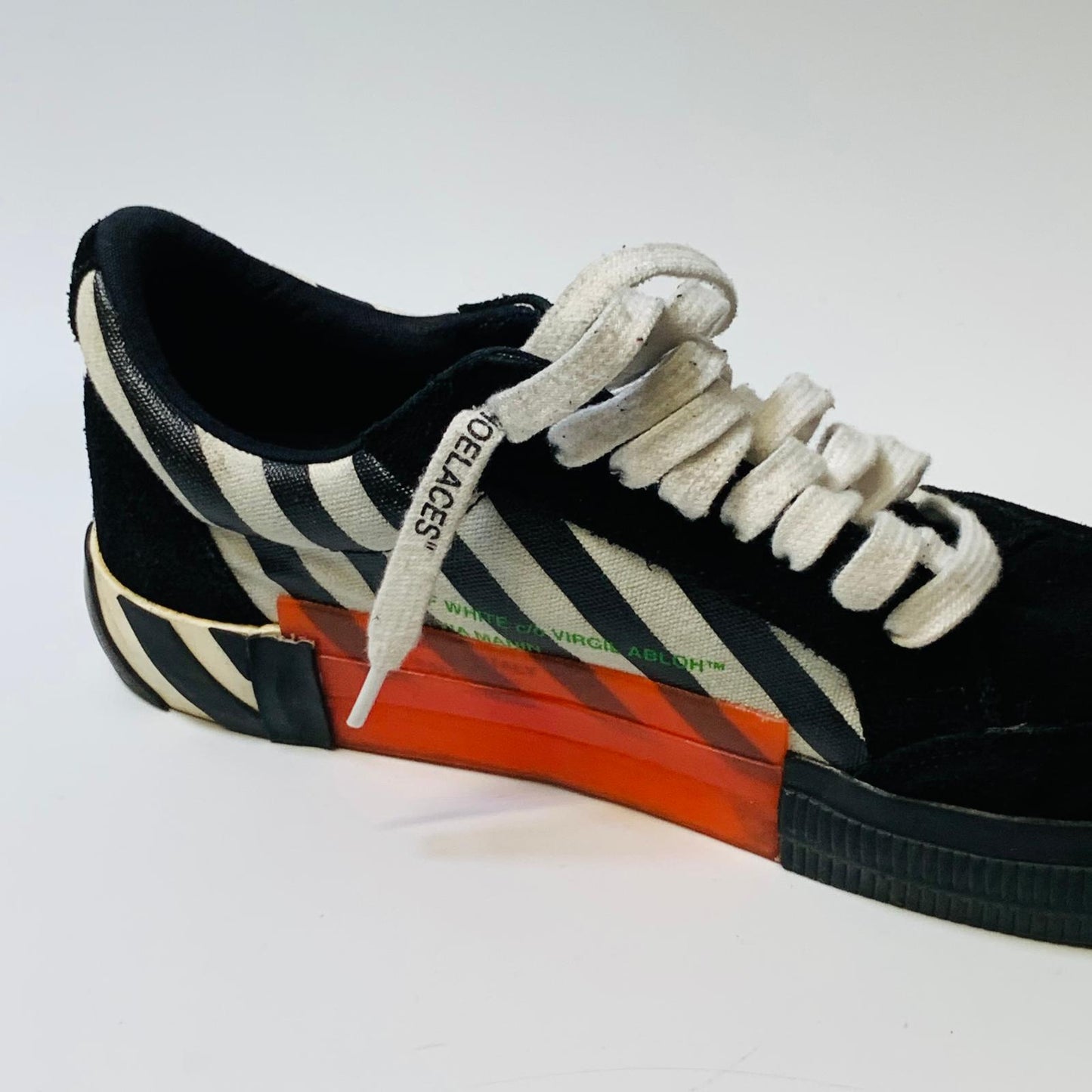 OFF-WHITE White Ladies Low Vulcan Side Stripe Sneaker Trainer UK 8.5 NEW