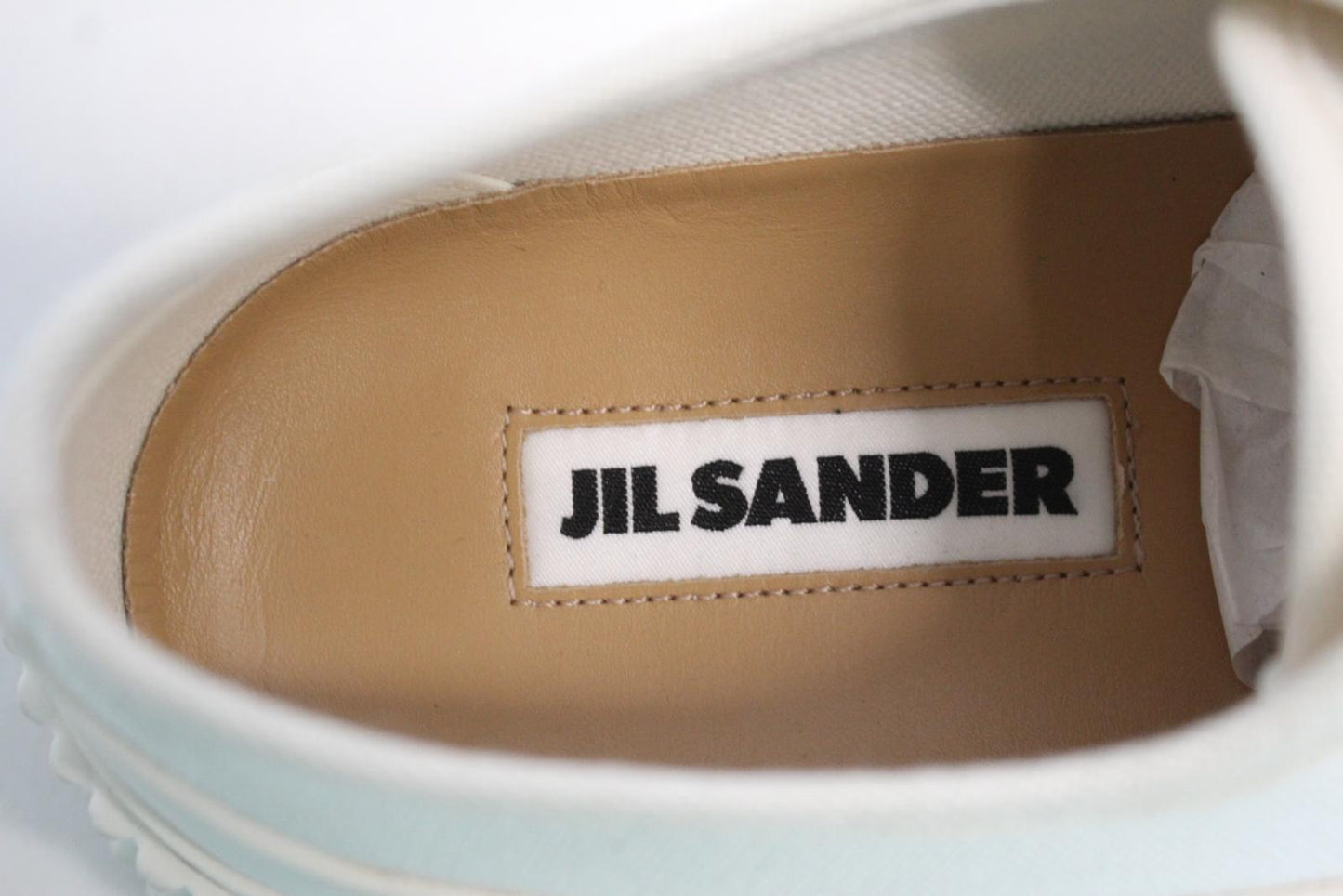 JIL SANDER Ladies Olona Canvas Flatform Sneakers Cream White EU36 UK3 NEW