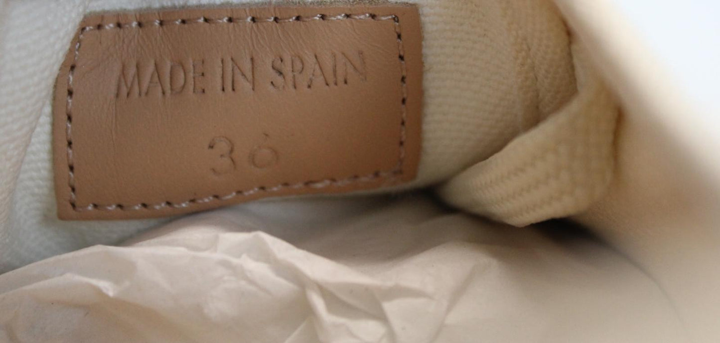 JIL SANDER Ladies Olona Canvas Flatform Sneakers Cream White EU36 UK3 NEW